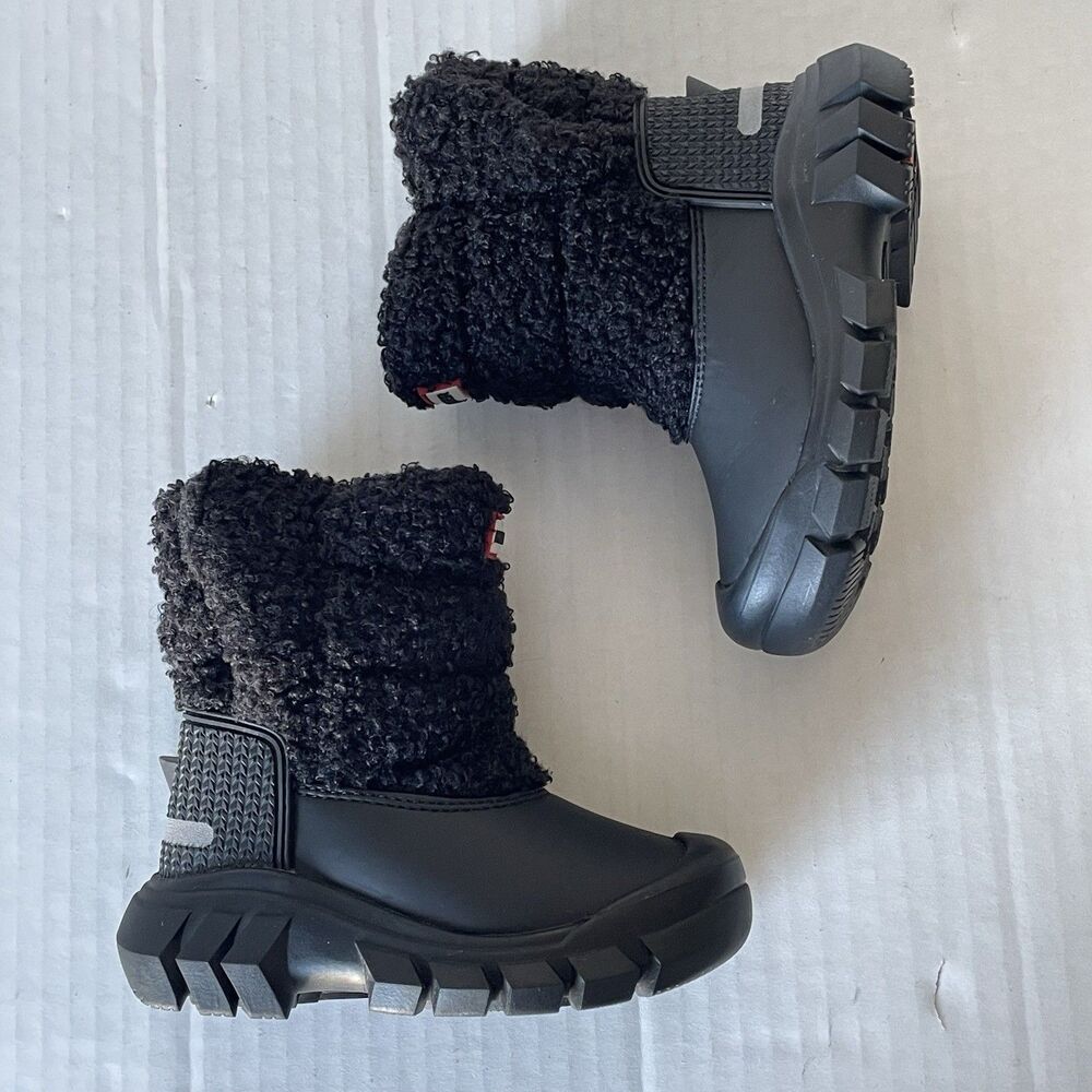 Hunter Kids Black Fleece-Lined Boots - Picture 4 of 12